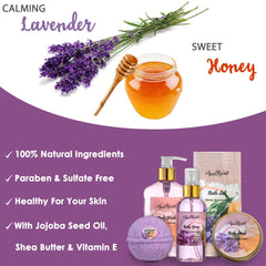 Aqua Elegante Honey Lavender Bath Salts offer a relaxing mineral soak