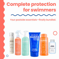 Aqua Guard post-swim shampoo cleanses chlorine buildup while restoring softness
