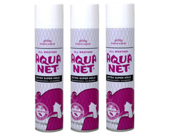 Aqua Net Professional Hair Spray bottle angled to show strong hold for all-day style.