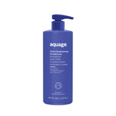 Aquage Violet Brightening Shampoo bottle on shelf enhances blonde and silver tones
