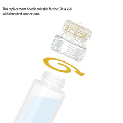 AQUAPEN derma stamp head features an easy-screw-on design for fast maintenance and setup.