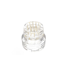 AQUAPEN derma stamp head with threaded glass vial connection enables quick, secure attachment.