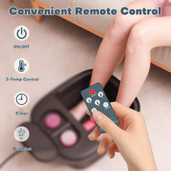 Aqvesane foot spa remote control enabling easy temperature and timer adjustments