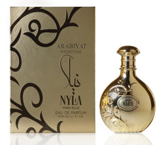 Nyla Vani-Elle bottle with gold cap, exuding luxury for evening wear.