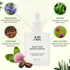ARBEAUTY Scalp Hair Growth Serum bottle with drops demonstrates precise dosage