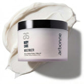 Arbonne BodyCare Moisturizer Cream jar closeup showing rich texture for deep hydration.