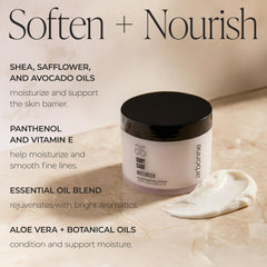 Arbonne BodyCare Cream texture detail highlights luxurious, rich lotion.
