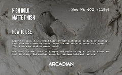 Arcadian Grooming Clay Pomade hands application shows easy grip for precise shaping.