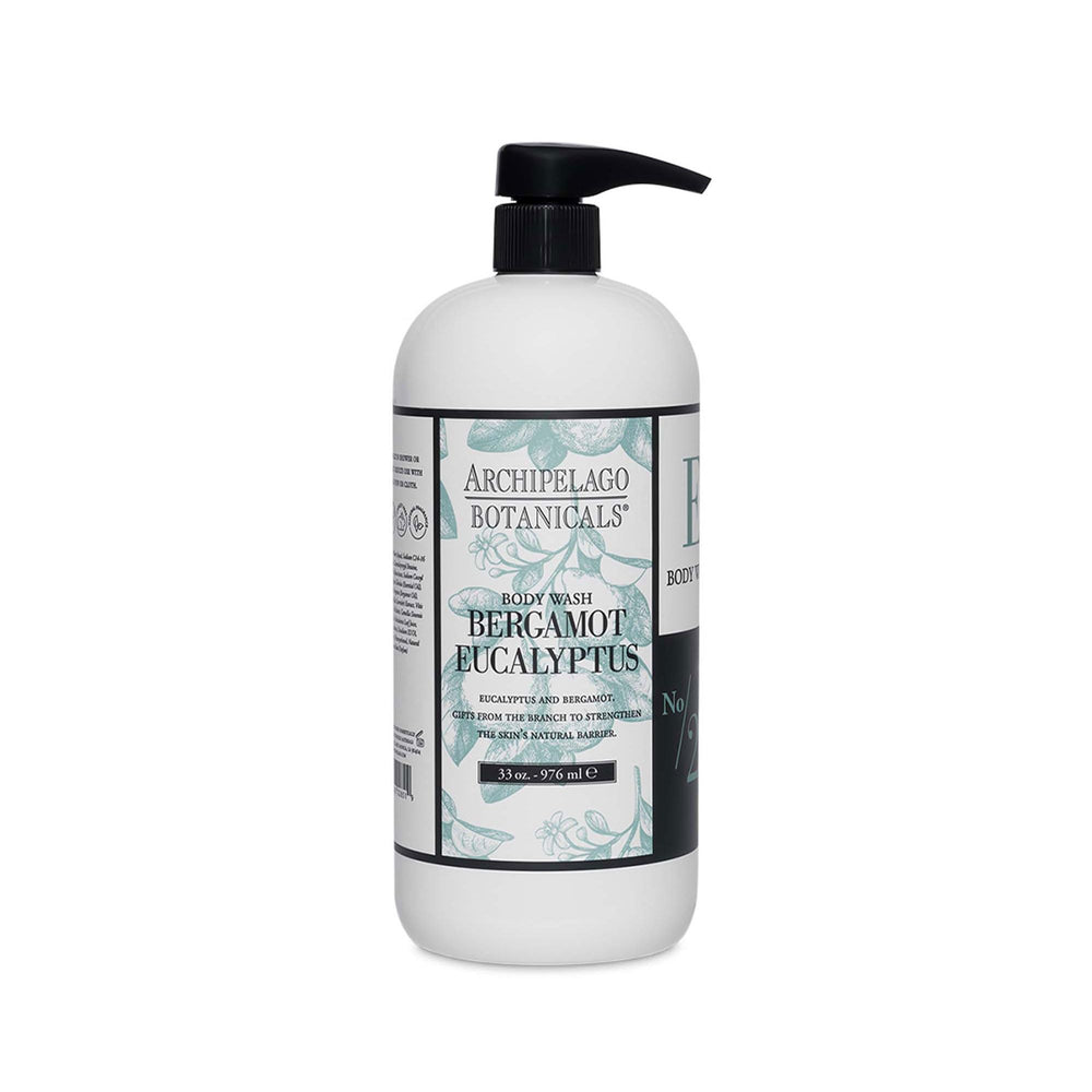 Archipelago Botanicals Bergamot Eucalyptus Body Wash bottle for daily refreshing hydration.