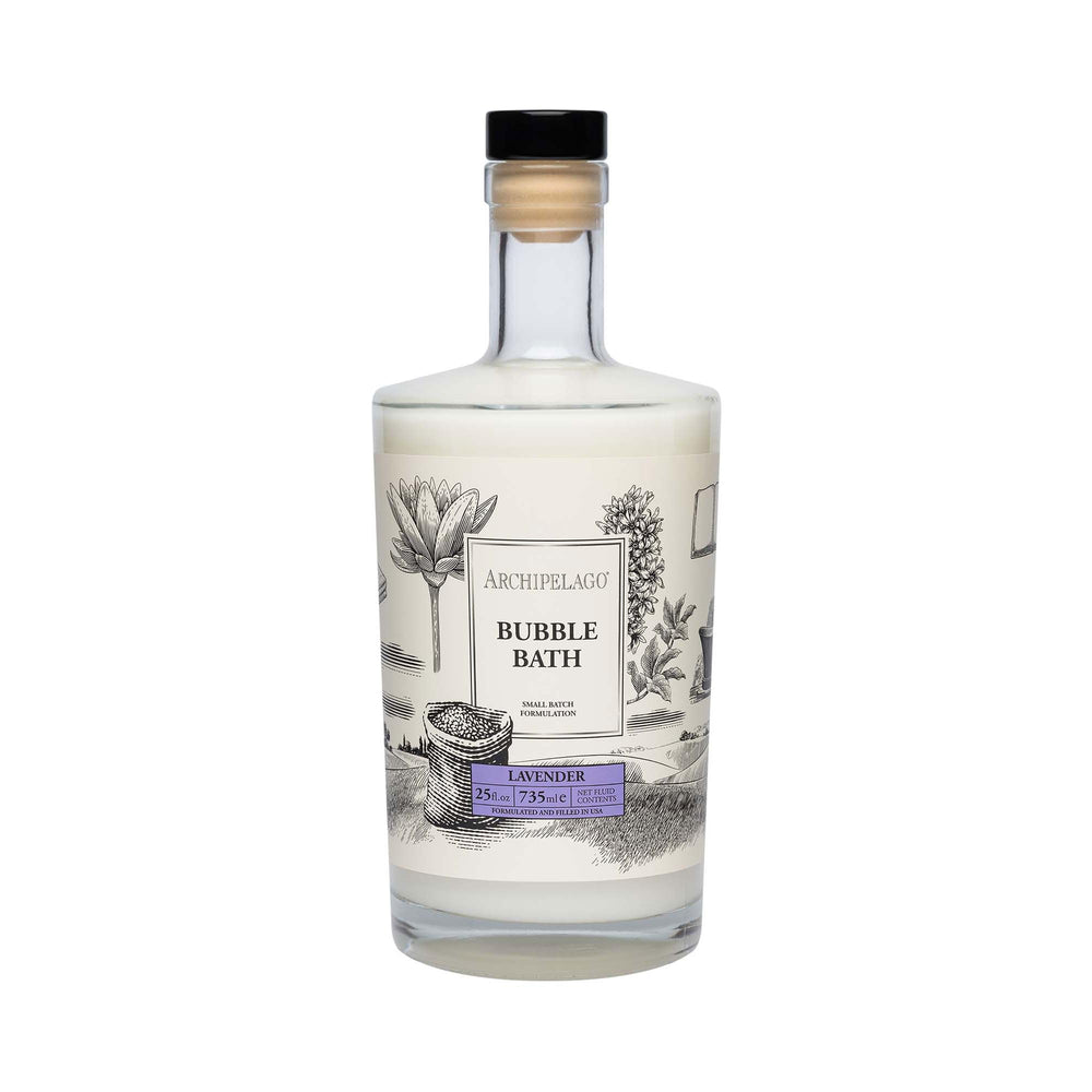 Archipelago Botanicals Lavender Bubble Bath bottle for a calming hydration ritual.