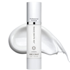 ARCONA Magic White Ice bottle pump shows a lightweight gel texture for daily hydration