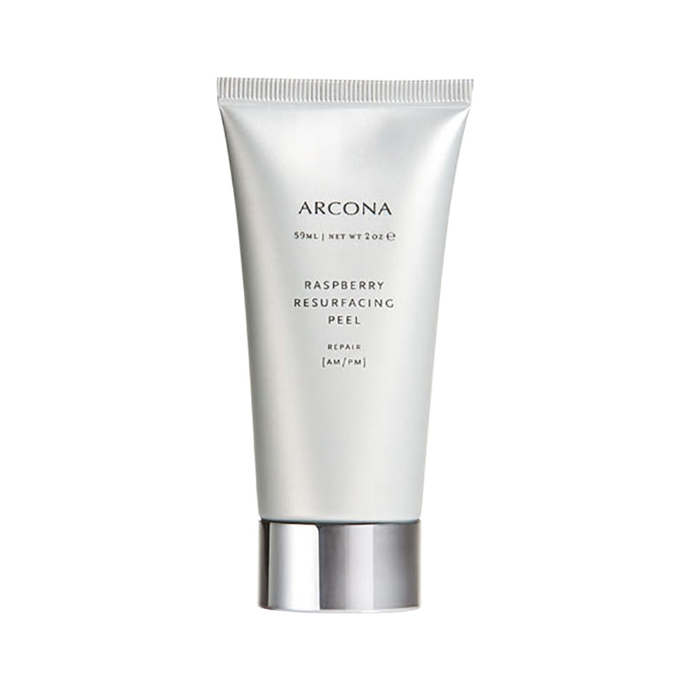 ARCONA Raspberry Resurfacing Peel bottle and creamy exfoliant for smoother skin