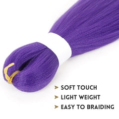 Arcpor long purple braiding hair color swatches demonstrating shade depth for creative styling.
