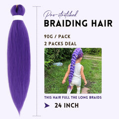 Arcpor long purple braiding hair extensions closeup reveals smooth fibers for seamless braids.