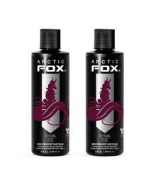 Arctic Fox burgundy dye bottle with conditioning for soft, vibrant hair.