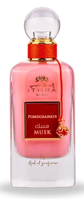 Ard Al Zaafaran Ithra Dubai Pomegranate Musk bottle highlights a fresh, fruity musk ideal for daily wear