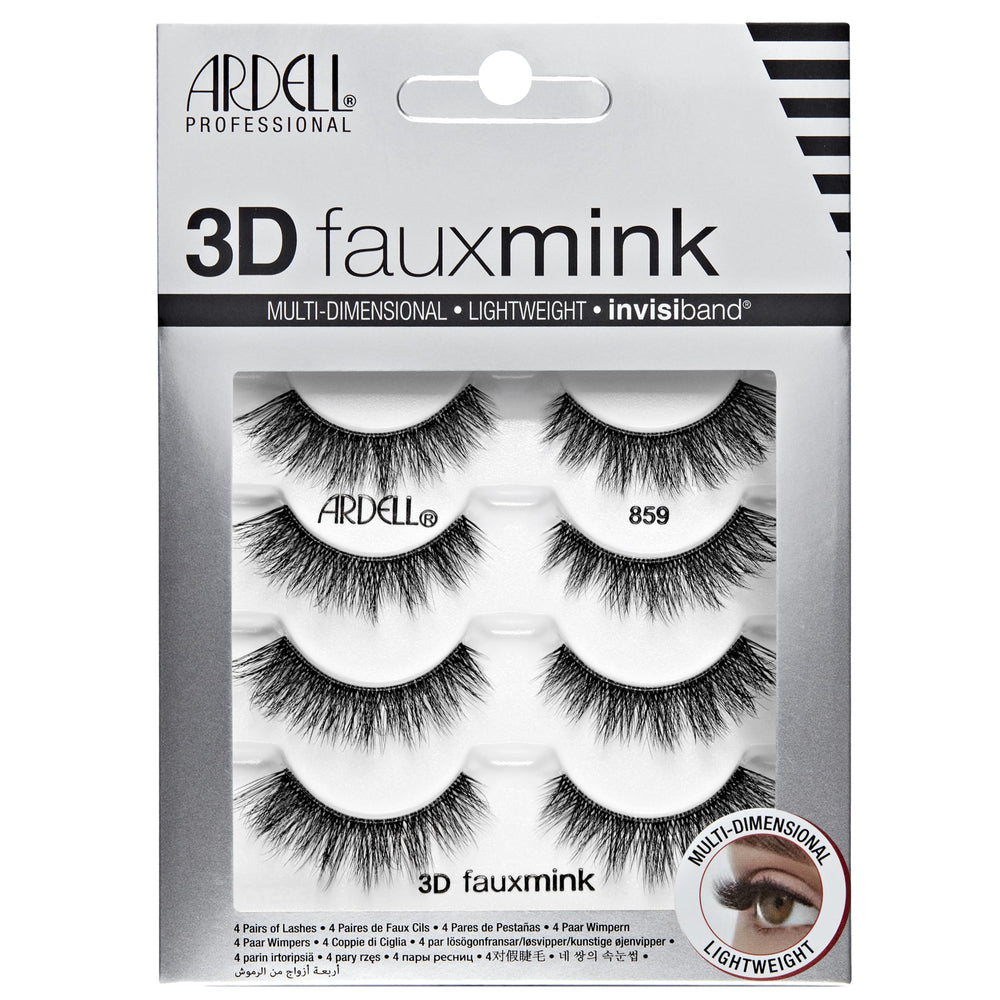Ardell 3D Faux Mink Lashes Invisiband pack, lightweight and seamless for comfortable wear.