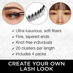 Ardell DIY lash clusters being applied to demonstrate light-weight volume.