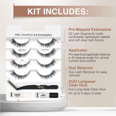 Ardell Invisiband cat eye lashes blend with natural lash line.