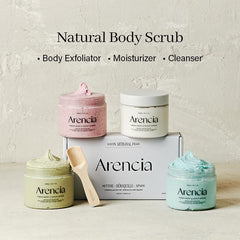 ARENCIA Fresh Cloud Sea Salt Scrub Mint texture highlights smoother skin after use.