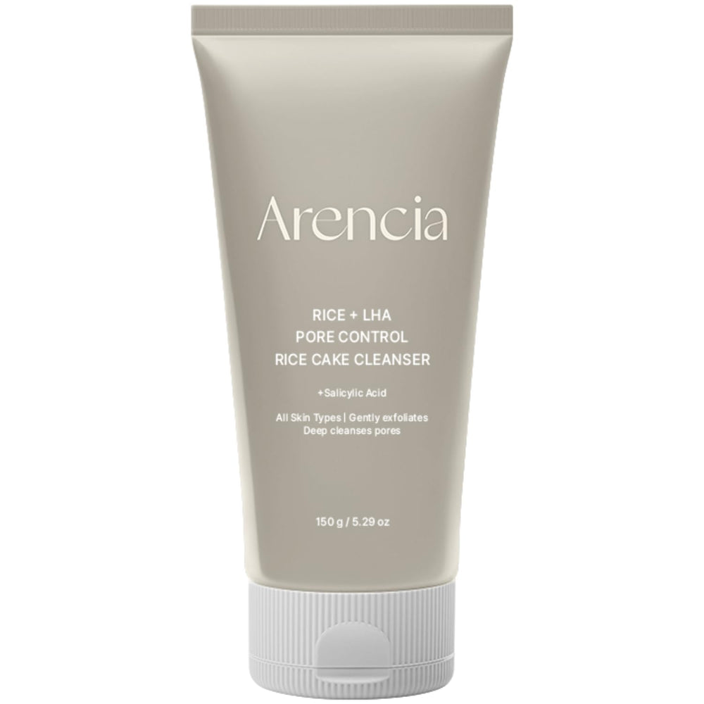 ARENCIA rice cake cleanser texture close-up for gentle exfoliation and deep cleansing.
