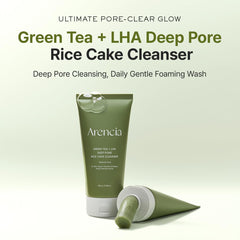 ARENCIA rice cake texture closeup showing gentle, thorough cleansing