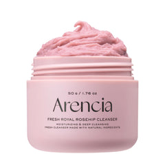 ARENCIA Rosehip Brightening Rice Mochi Cleanser bottle-front for gentle daily cleansing.