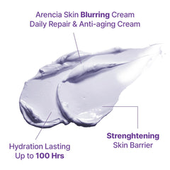 ARENCIA Hyssop Blurring Cream label closeup highlights premium ingredients