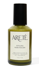 ARETÉ Styling Hair Polish bottle front view highlighting frizz control and shine