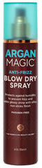 Argan Magic anti-frizz blow dry spray provides humidity protection for frizz-free hair.