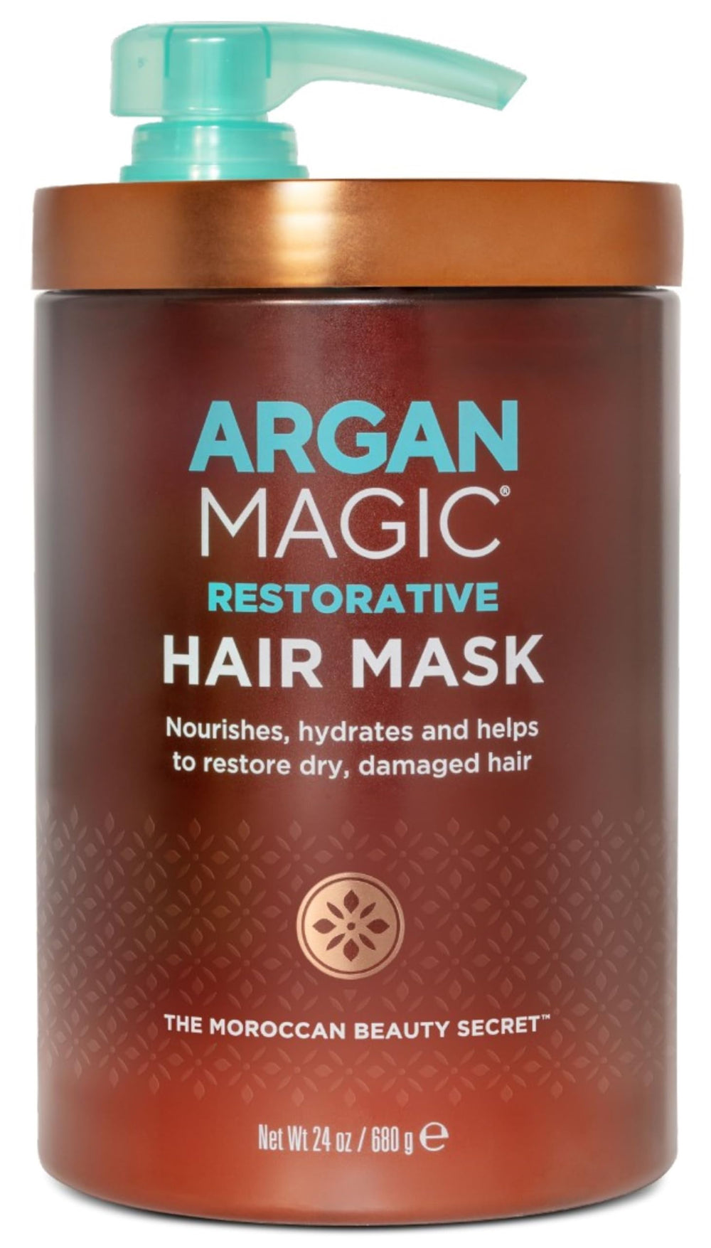 Argan Magic Restorative Hair Mask bottle highlights protein rich conditioning