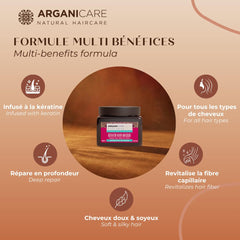 Arganicare Keratin Repair Mask application on hair for repair and smoothing