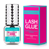 ARISON LASHES Sensitive Glue bottle close-up shows the gentle, safe formula for professional or home use.