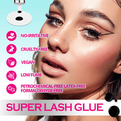 Waterproof ARISON LASHES adhesive image highlights durable bond during moisture exposure.