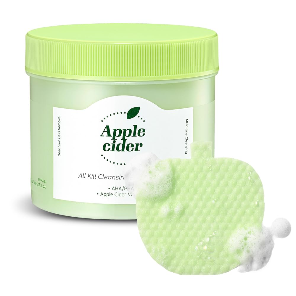 Ariul Apple Cider All Kill cleansing bubble pads box with dual pads for gentle cleansing and makeup removal.