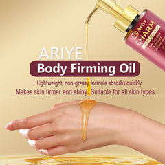 ARIYE oil applied to the arm for smooth, firming spread