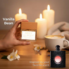 ARLYN Vanilla Bean cap close-up highlights premium vegan fragrance packaging.
