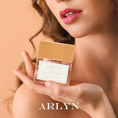 ARLYN Vanilla Bean label detail shows clean ingredients and branding.