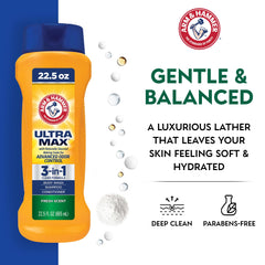 Arm & Hammer Essentials Men's Body Wash creamy lather delivers a rich cleanse.