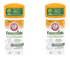 Arm & Hammer Essentials Unscented Deodorant Pack of Two for daily freshness.
