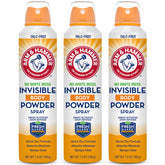 Arm and Hammer invisible body powder spray bottle with quick-dry clear formula for daily wear