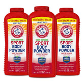 Arm & Hammer Sport Body Powder bottle cap for easy application and quick odor defense.