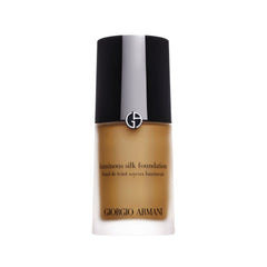 Armani Beauty Luminous Silk Foundation shade 10 bottle pour shows smooth, natural coverage for daily wear