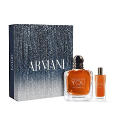 Armani Beauty Stronger With You Intensely bottle-front with blue-silver gradient; ideal for date-night moments.