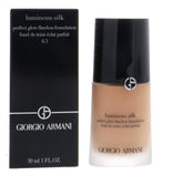 Armani Beauty Luminous Silk foundation bottle showing natural finish and buildable coverage.