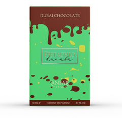 AROMA CONCEPTS Dubai Chocolate Perfume pistachio kunafa bottle — unisex gourmand scent for special occasions.