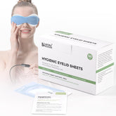 Aroma Season eyelid sheets in a box of 50 for clean, hygienic sessions.