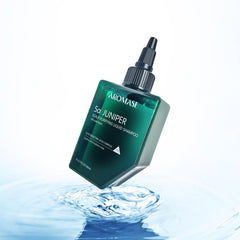 Aromase 5 Juniper Purifying Liquid Shampoo bottle for soothing itchy scalp relief.
