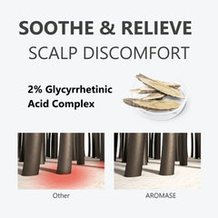 Aromase 5 Juniper Purifying Liquid Shampoo lather demonstrates gentle cleansing for sensitive scalps.