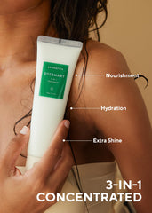 AROMATICA rosemary oil bottle highlights natural plant-based care for hair.